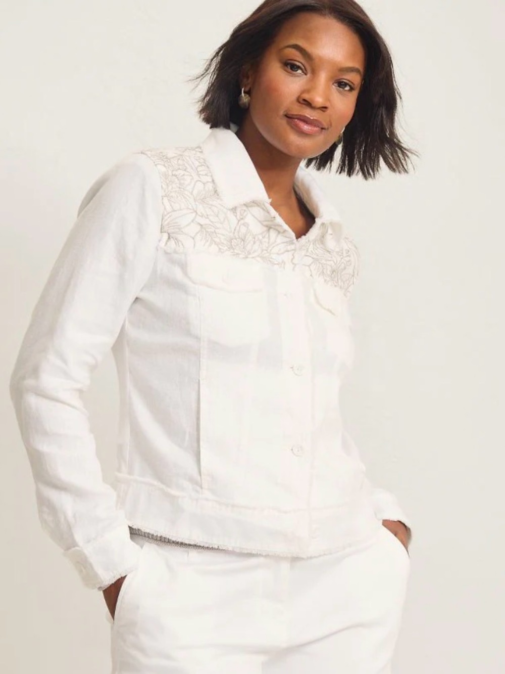 TOMMY BAHAMA TWO PALMS EMBROIDERED FLORA FRESCO LINEN JACKET!